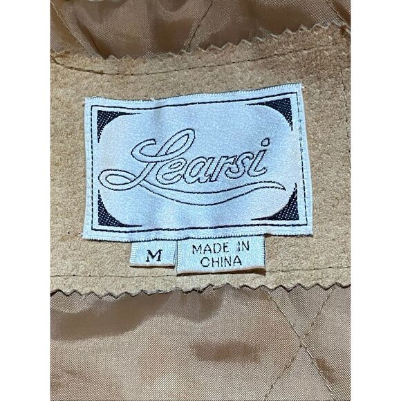 Learsí Genuine Leather Patchwork Suede Jacket M Faux Fur Trim Boho Retro Chic - Picture 5 of 7